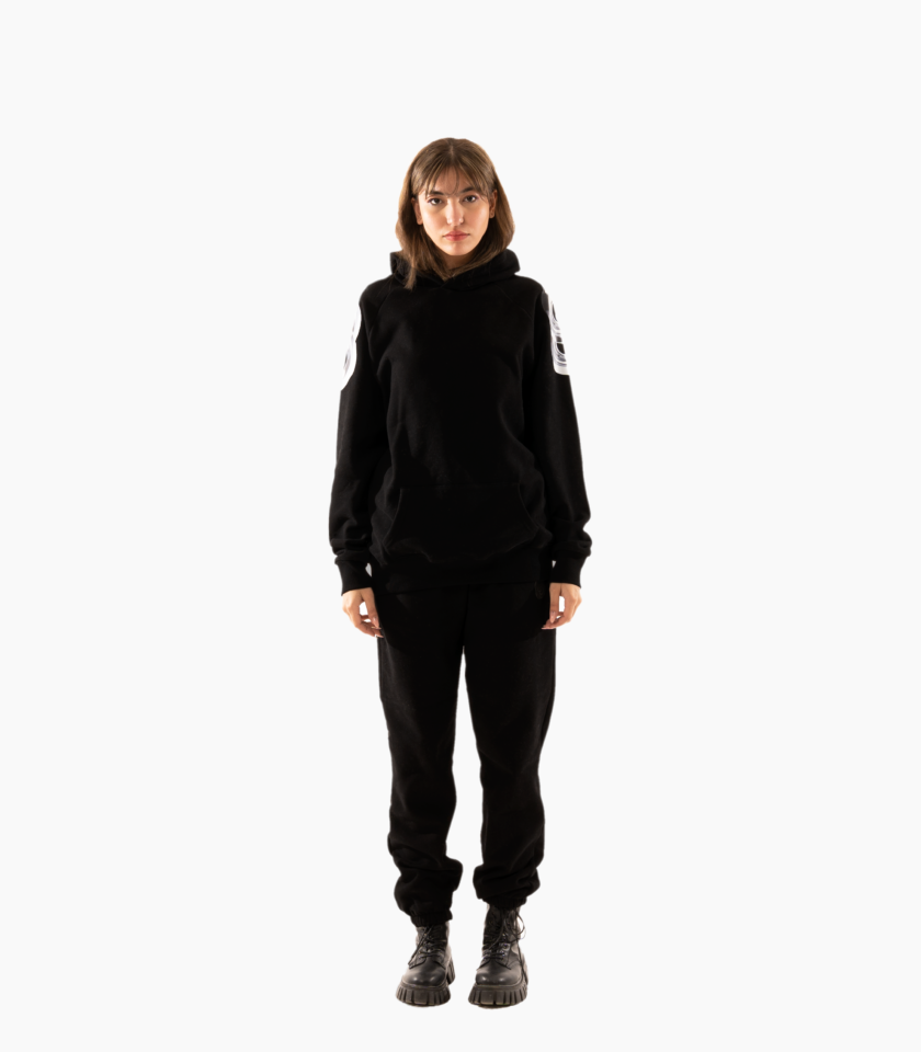 Black and silver hoodie