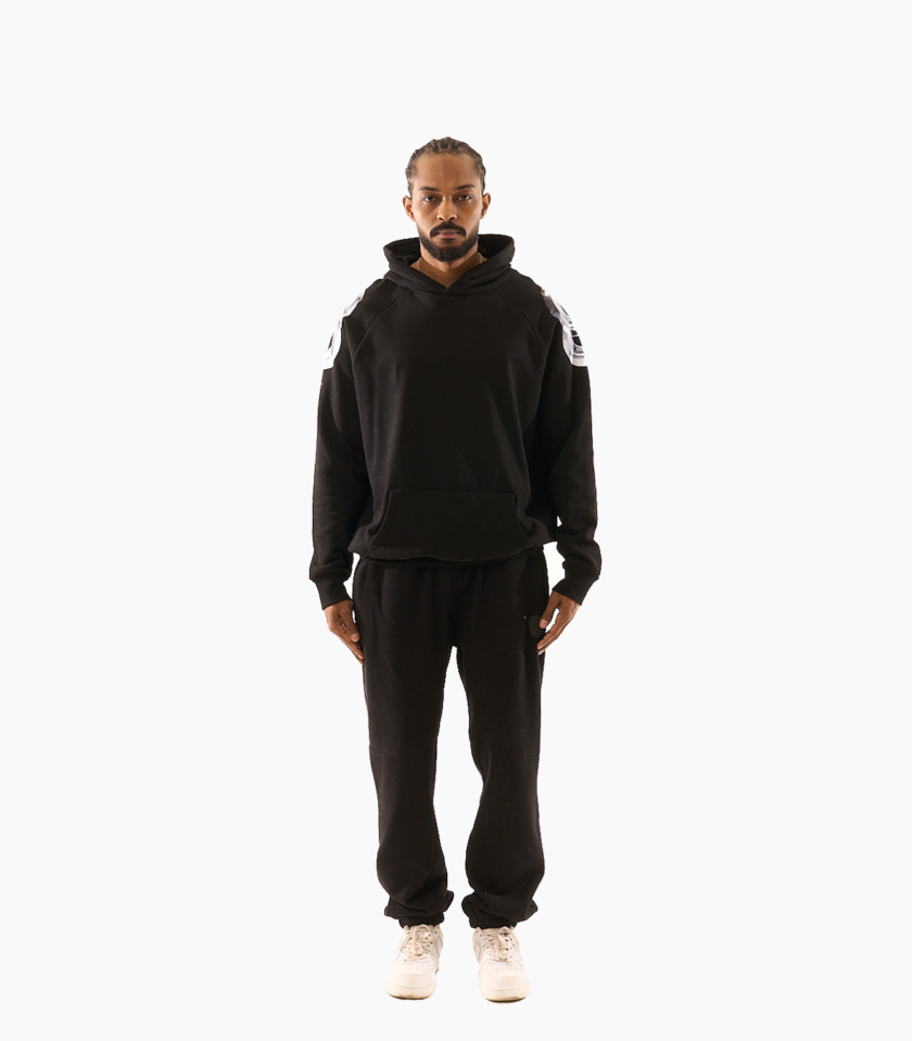 Black and silver hoodie