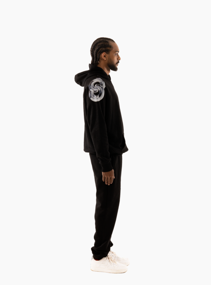 Black and silver hoodie