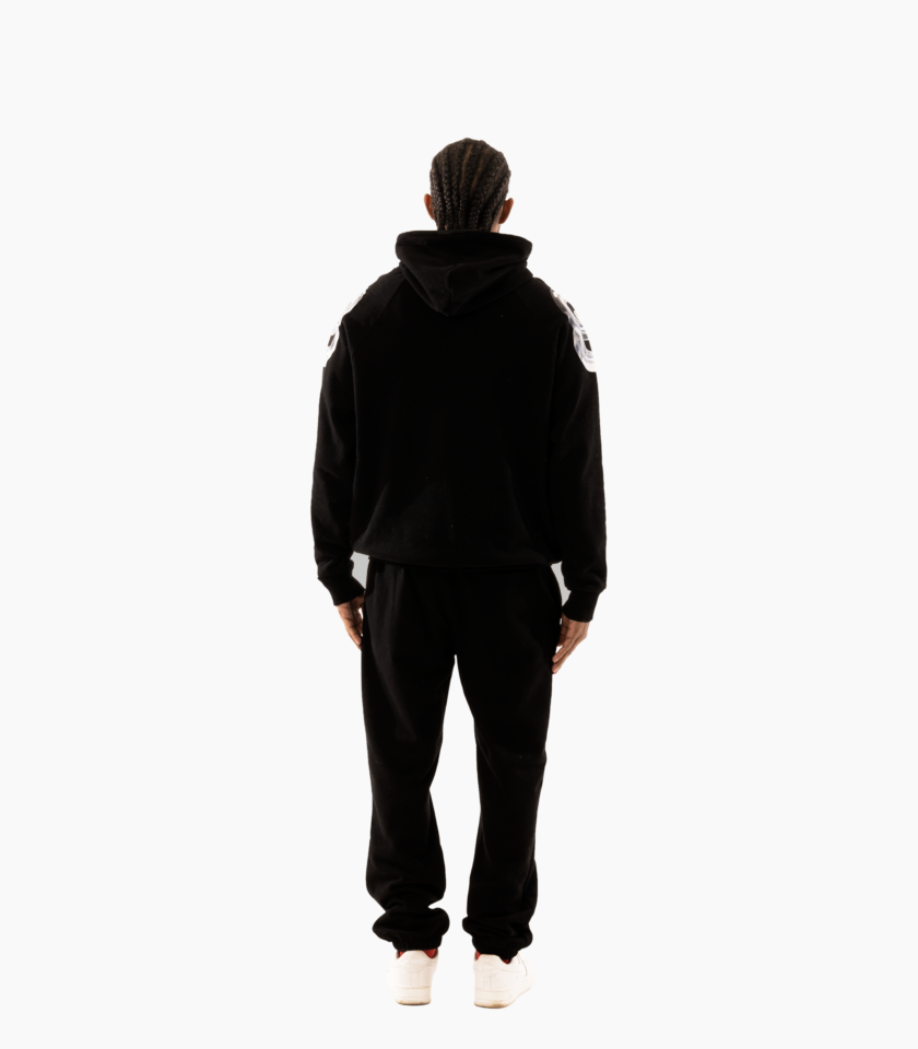 Black and silver hoodie