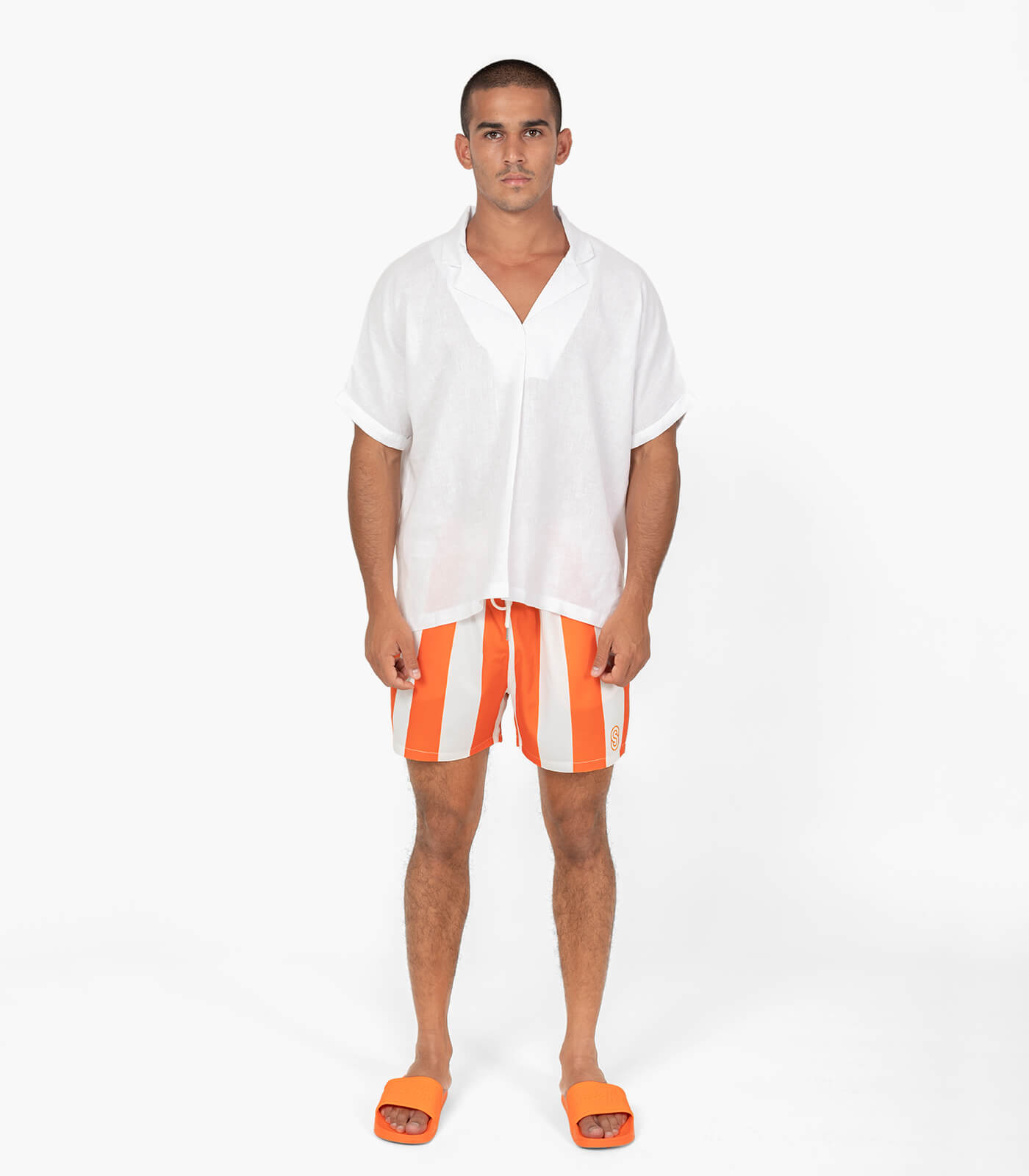 White-and-orange-short-one