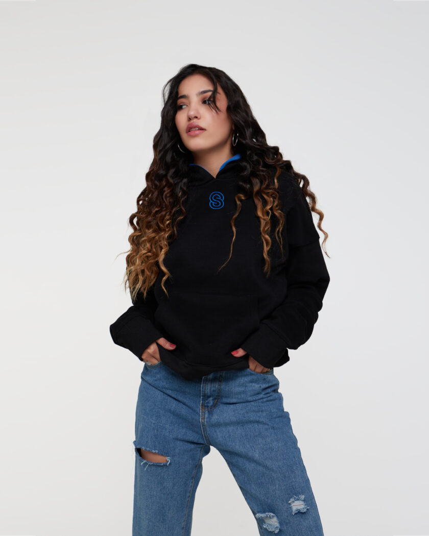 Black and blue hoodie