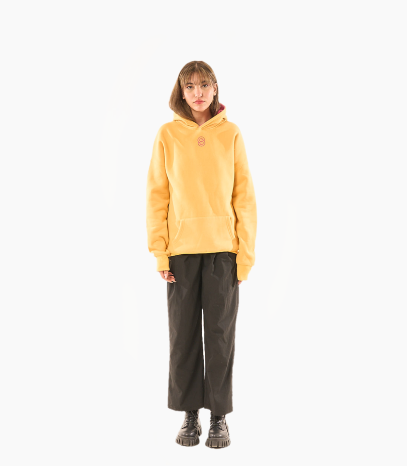 apricot and pink hoodie