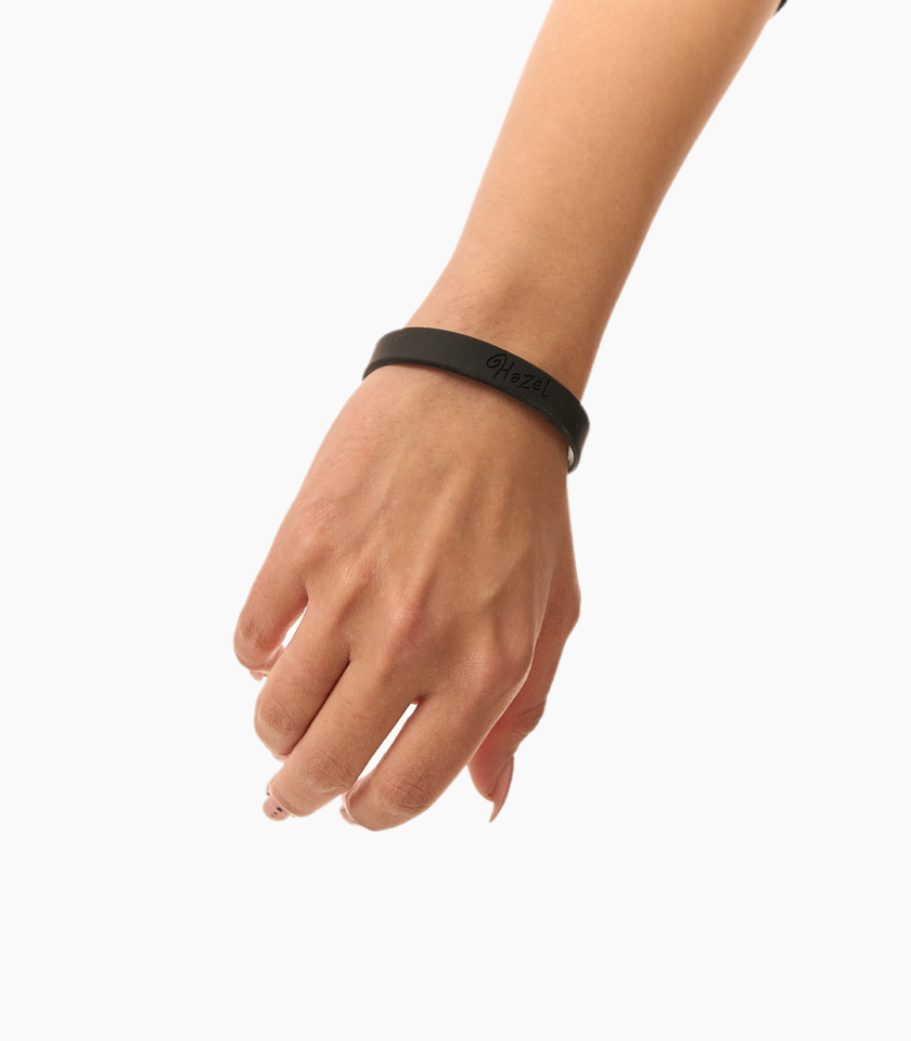 Black gift bracelet from Hazel