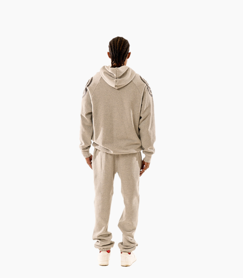 gray and black hoodie